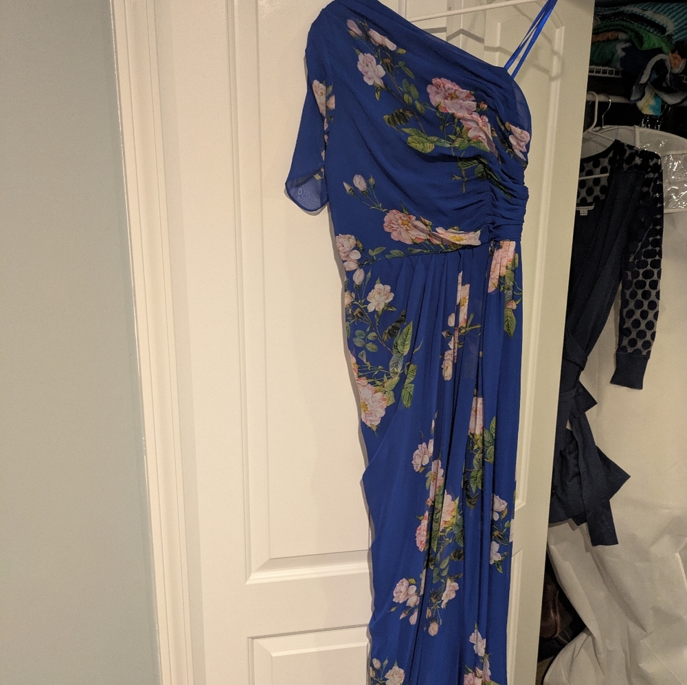 One Shoulder Floral Adrianna Papell